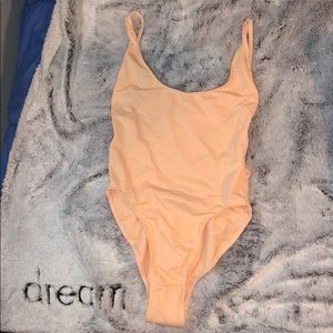 S Peach On-Piece Bathing Suit
